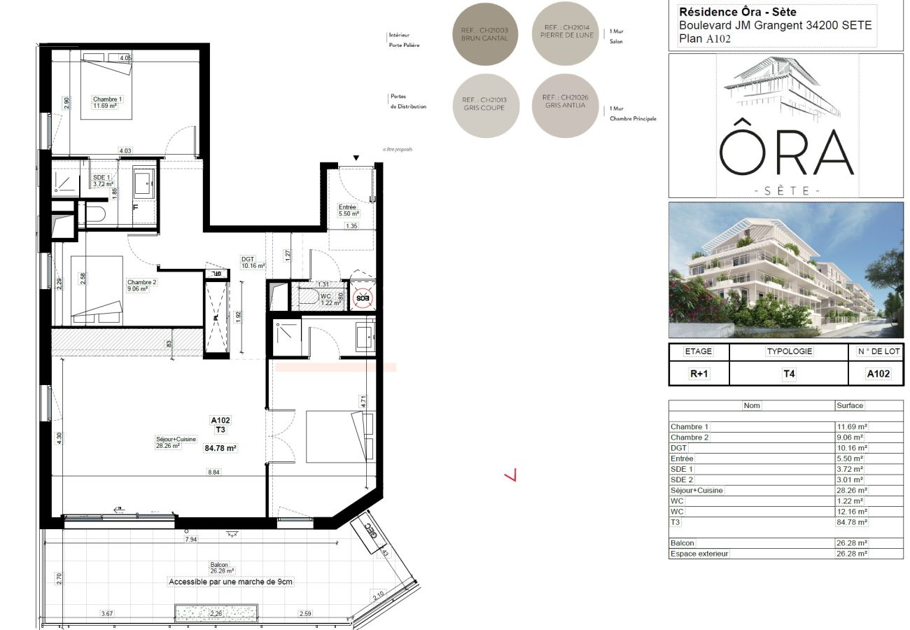 Appartement à Sète - Superbe T4 vue mer & étang, terrasse & parking.